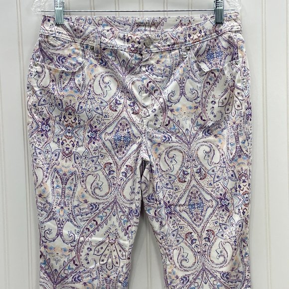 Chico's Womens Slim Leg Crop Floral Print Size 10 P - Picture 2 of 10